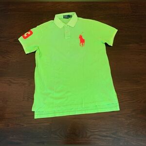Polo by Ralph Lauren men’s size large 2 button polo shirt. green w red pony logo